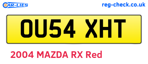 OU54XHT are the vehicle registration plates.
