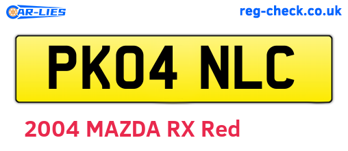 PK04NLC are the vehicle registration plates.