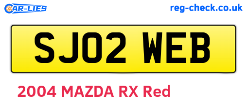 SJ02WEB are the vehicle registration plates.