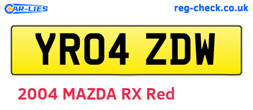 YR04ZDW are the vehicle registration plates.