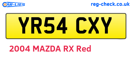 YR54CXY are the vehicle registration plates.