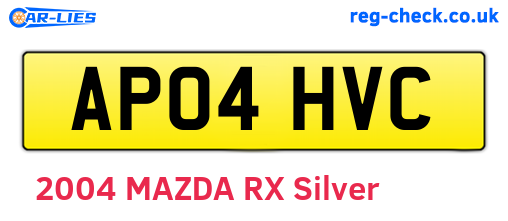 AP04HVC are the vehicle registration plates.
