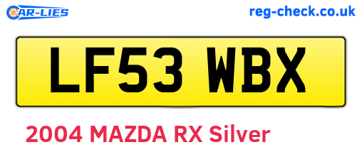LF53WBX are the vehicle registration plates.