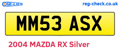 MM53ASX are the vehicle registration plates.