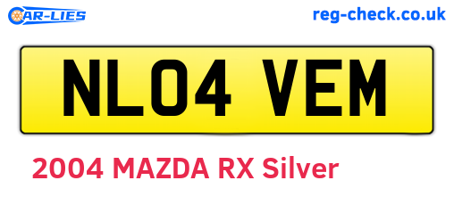 NL04VEM are the vehicle registration plates.