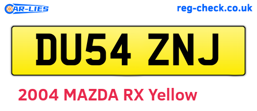 DU54ZNJ are the vehicle registration plates.
