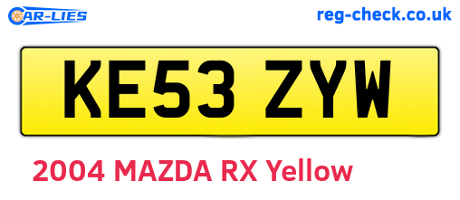 KE53ZYW are the vehicle registration plates.