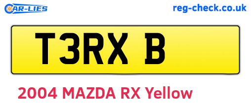T3RXB are the vehicle registration plates.