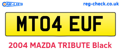MT04EUF are the vehicle registration plates.