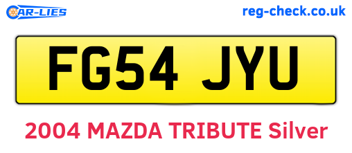 FG54JYU are the vehicle registration plates.