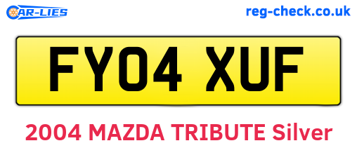 FY04XUF are the vehicle registration plates.