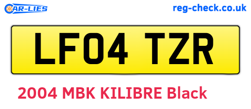 LF04TZR are the vehicle registration plates.