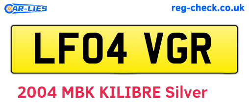 LF04VGR are the vehicle registration plates.