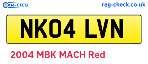 NK04LVN are the vehicle registration plates.