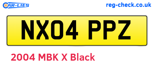 NX04PPZ are the vehicle registration plates.