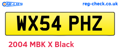 WX54PHZ are the vehicle registration plates.