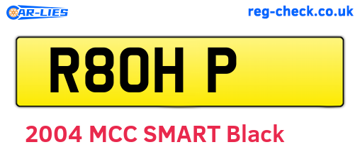 R8OHP are the vehicle registration plates.