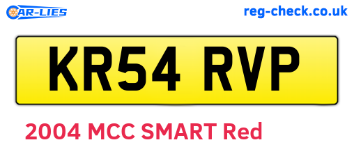 KR54RVP are the vehicle registration plates.