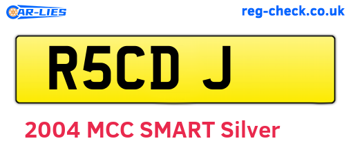 R5CDJ are the vehicle registration plates.