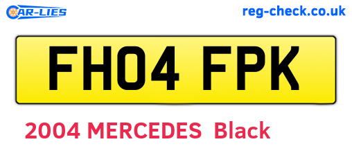 FH04FPK are the vehicle registration plates.
