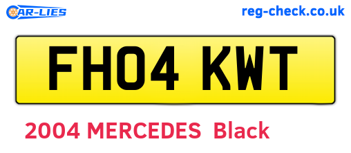 FH04KWT are the vehicle registration plates.