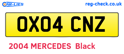 OX04CNZ are the vehicle registration plates.