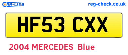 HF53CXX are the vehicle registration plates.