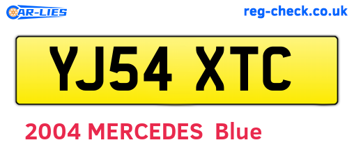 YJ54XTC are the vehicle registration plates.