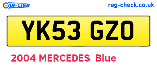 YK53GZO are the vehicle registration plates.