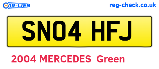 SN04HFJ are the vehicle registration plates.
