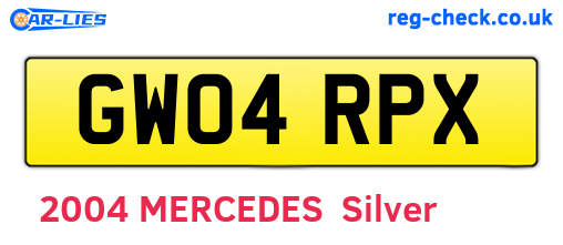 GW04RPX are the vehicle registration plates.