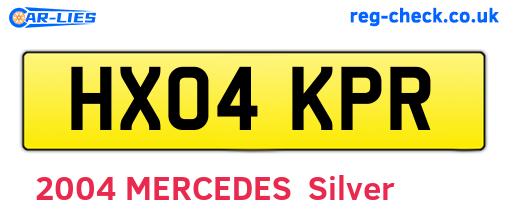 HX04KPR are the vehicle registration plates.