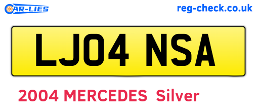 LJ04NSA are the vehicle registration plates.