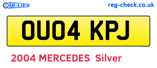 OU04KPJ are the vehicle registration plates.