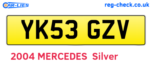 YK53GZV are the vehicle registration plates.