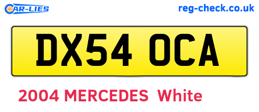 DX54OCA are the vehicle registration plates.