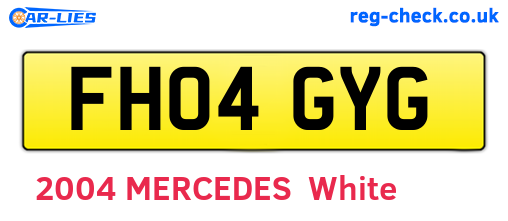 FH04GYG are the vehicle registration plates.