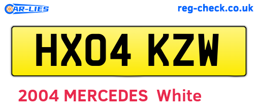 HX04KZW are the vehicle registration plates.