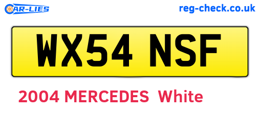WX54NSF are the vehicle registration plates.