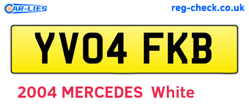 YV04FKB are the vehicle registration plates.