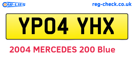 YP04YHX are the vehicle registration plates.