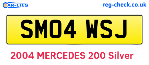 SM04WSJ are the vehicle registration plates.