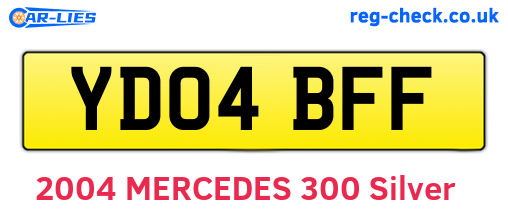 YD04BFF are the vehicle registration plates.