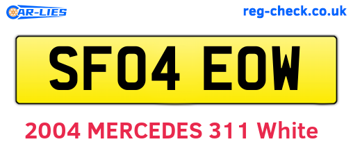 SF04EOW are the vehicle registration plates.