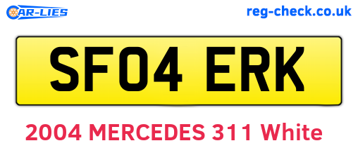 SF04ERK are the vehicle registration plates.