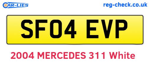 SF04EVP are the vehicle registration plates.