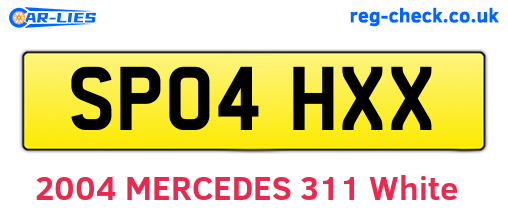 SP04HXX are the vehicle registration plates.