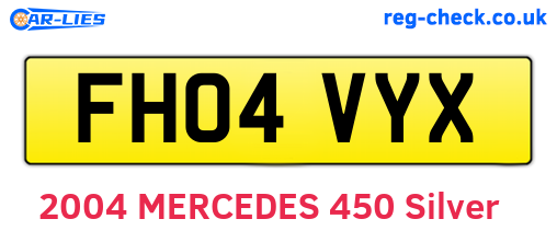 FH04VYX are the vehicle registration plates.