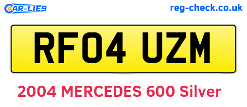 RF04UZM are the vehicle registration plates.