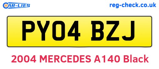 PY04BZJ are the vehicle registration plates.